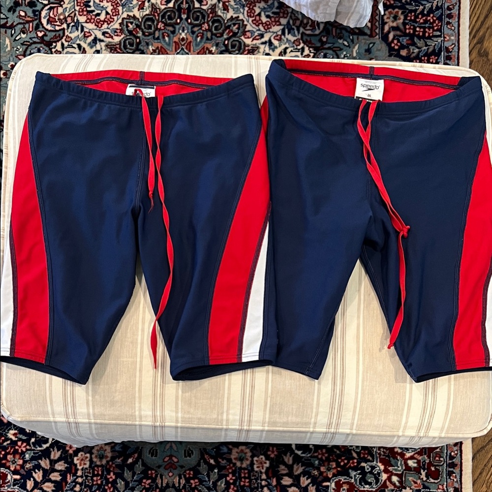 Speedo size 26 Navy and Red Swim Jammer great condition